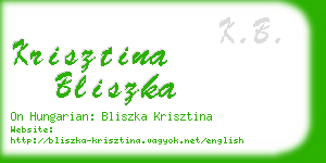 krisztina bliszka business card